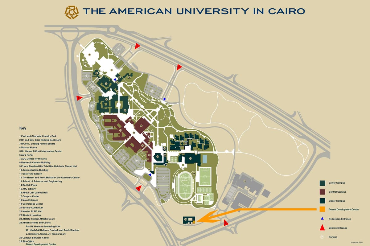 નકશો auc નવા કેમ્પસ cairo