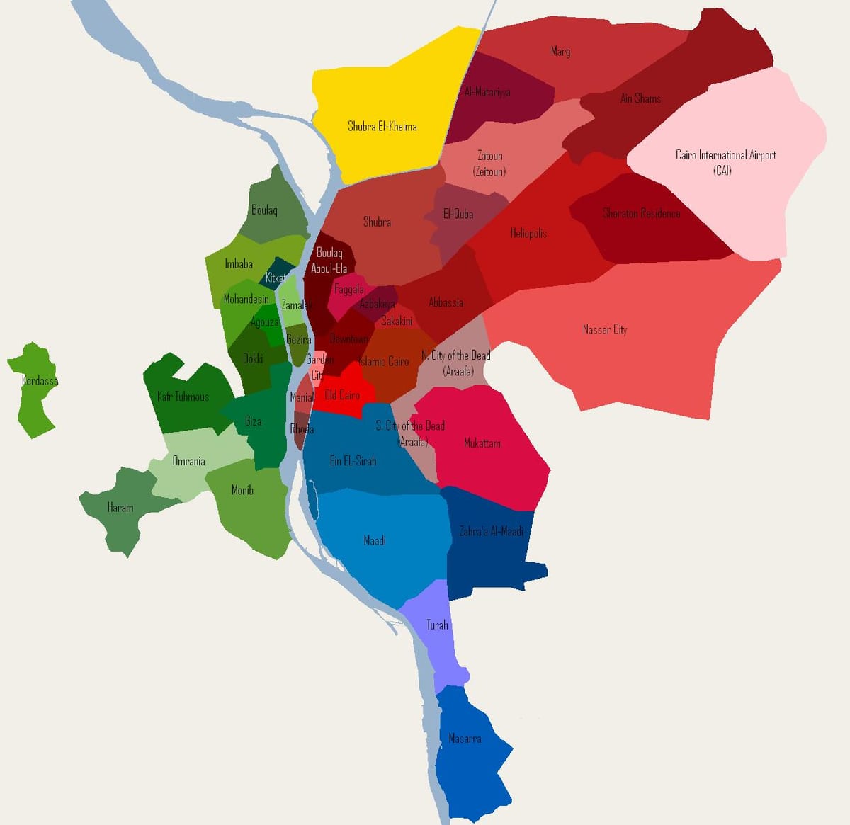 cairo પડોશી નકશો