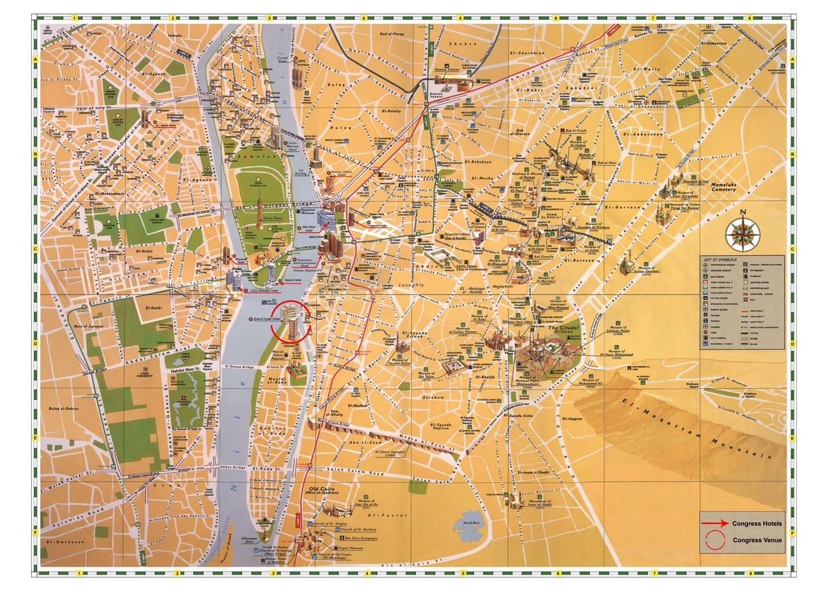 cairo પ્રવાસી આકર્ષણો નકશો