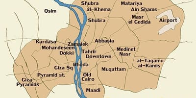 નકશો cairo અને આસપાસના વિસ્તારોમાં